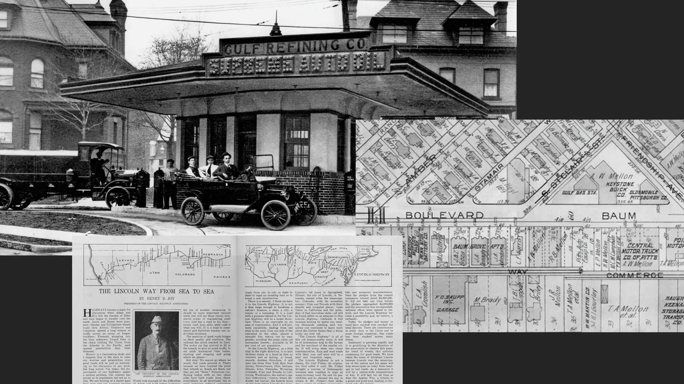 A series of photos regarding Baum Boulevard