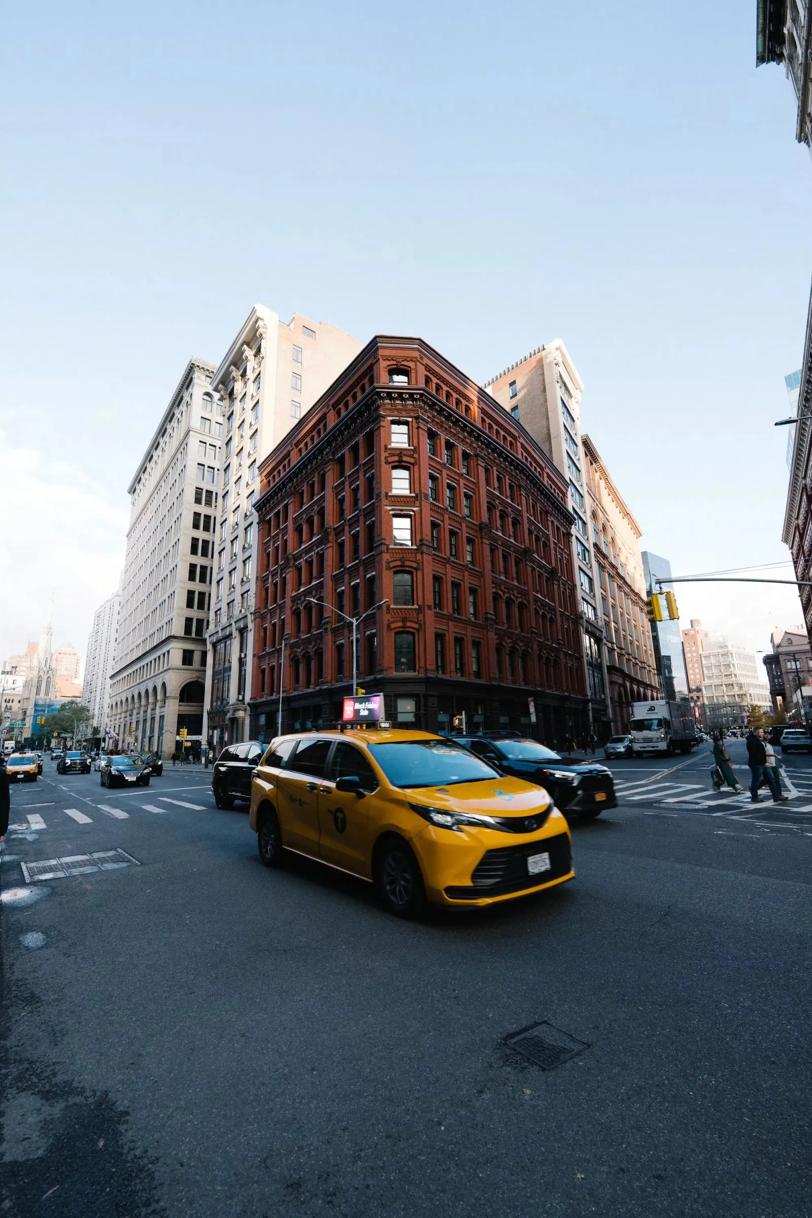 Yellow taxi on a New York street