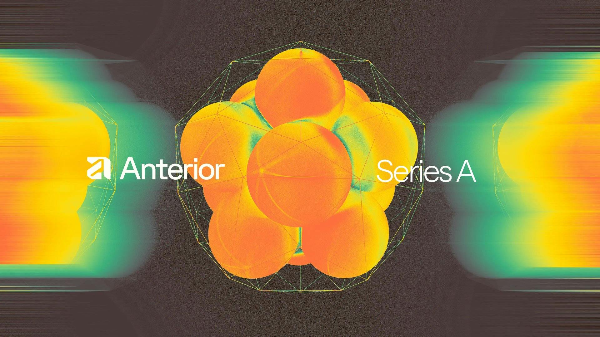 Graphic to announce the Anterior Series A round in the style of swiss modernism with a hint of acid.